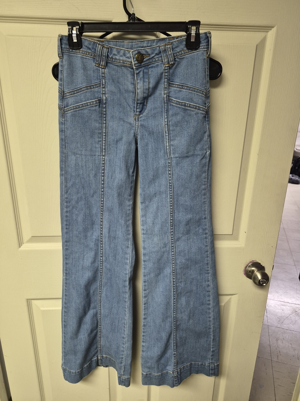Free People Light Blue Wide Leg Flare Jeans